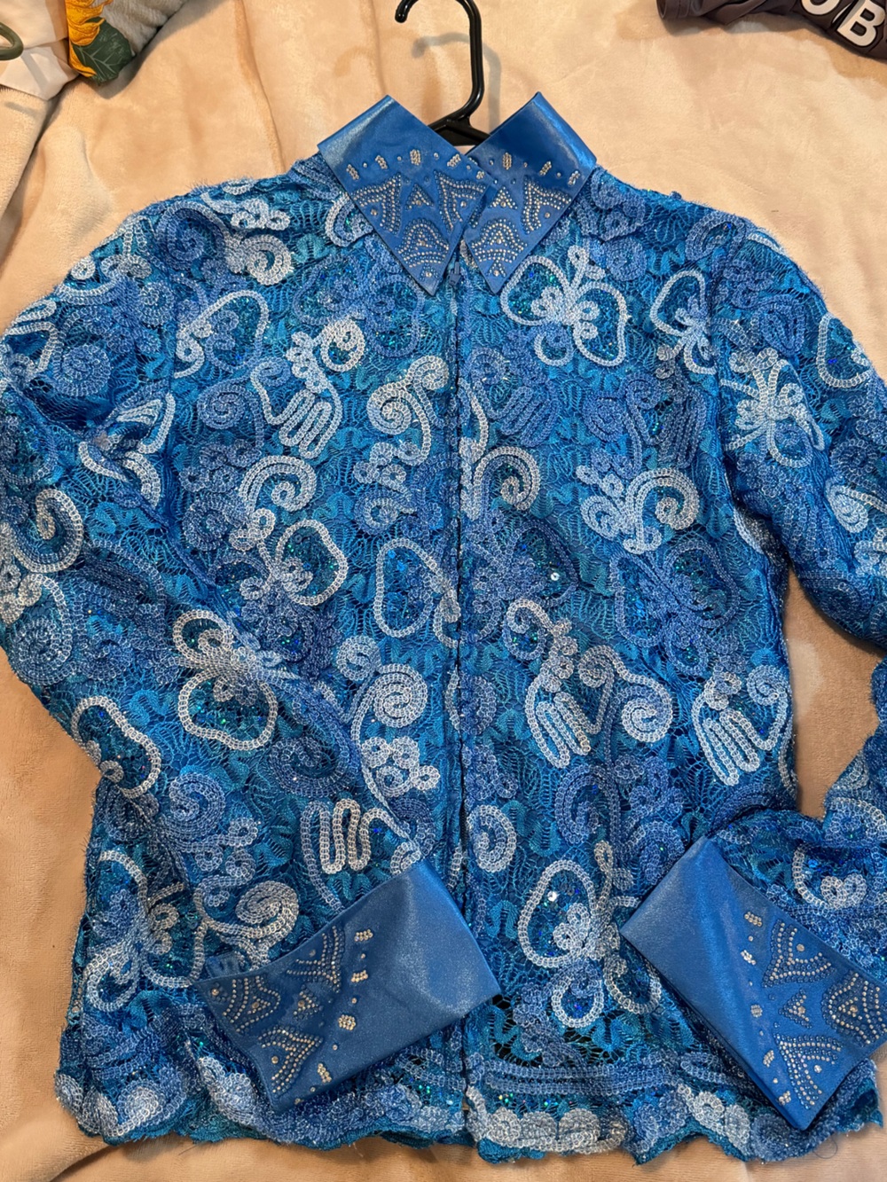Embellished Blue Sequin Paisley Jacket